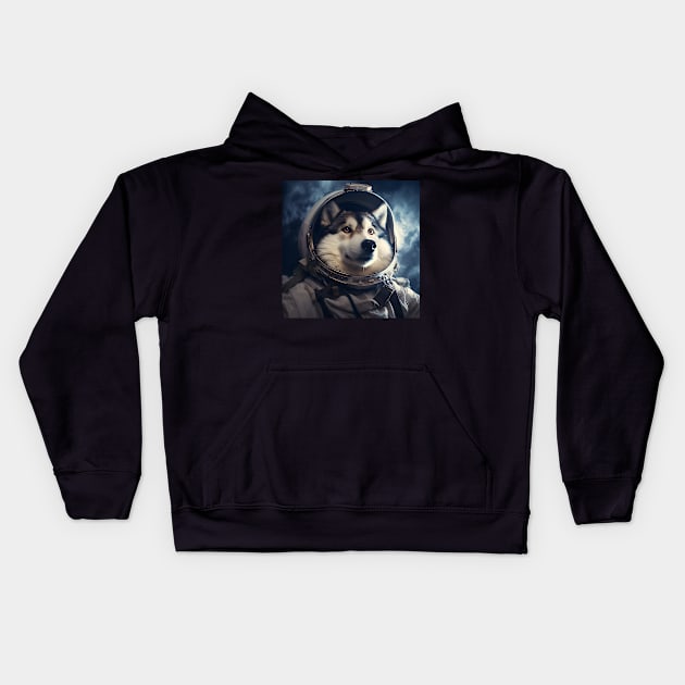 Astro Dog - Alaskan Malamute Kids Hoodie by Merchgard